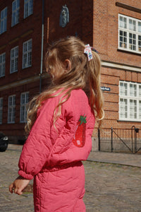 juno sparkle bomber jacket - raspberry wine