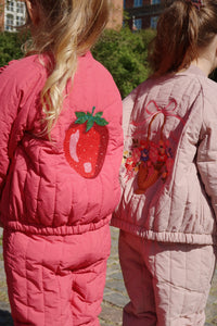 juno sparkle bomber jacket - raspberry wine