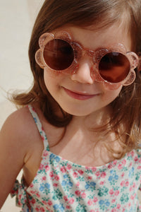 sunglasses junior flower - glitter rose