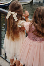 Load image into Gallery viewer, starla puff sleeve dress gold blush