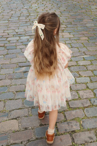 velvet bow pearly hair clip - pearled ivory
