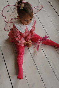 glitter tights amour - pink