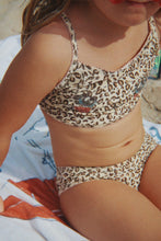 將圖片載入圖庫檢視器 Baby and toddler kitty bikini swimwear by Konges Sløjd, featuring a playful leopard print design and adjustable straps.