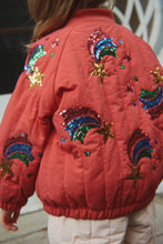 Load image into Gallery viewer, juno sequin rainbow bomber jacket - cardinal