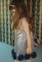 Load image into Gallery viewer, Konges Sløjd Tindra Rose dress in silver with delicate rose detailing