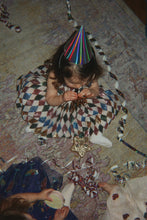 Load image into Gallery viewer, Konges Sløjd Yvonne Harlekin dress in Harlekin sequin with colorful geometric sequins