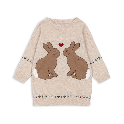 eli knit dress - off white melange