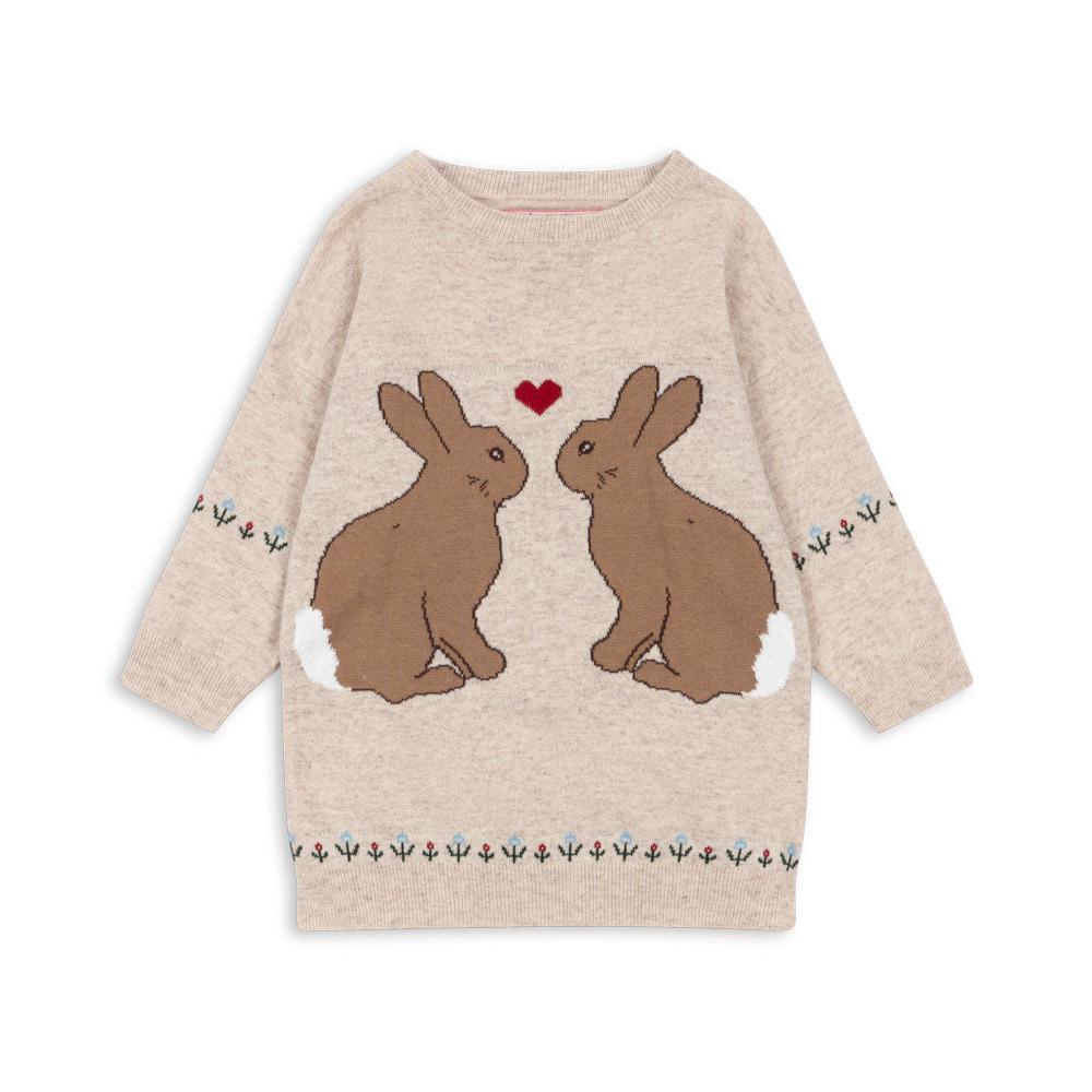 eli knit dress - off white melange