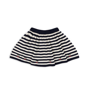 venton knit skirt gots - navy stripe