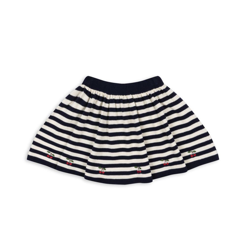 venton knit skirt gots - navy stripe