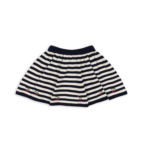 venton knit skirt gots - navy stripe