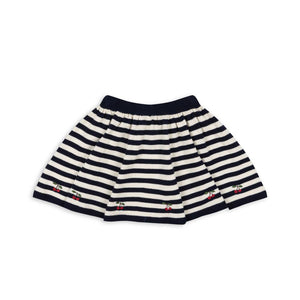 venton knit skirt gots - navy stripe
