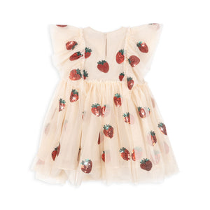 yvonne frill dress - strawberry