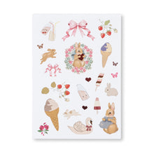 Load image into Gallery viewer, Sheet of colorful stickers with various designs on a white background