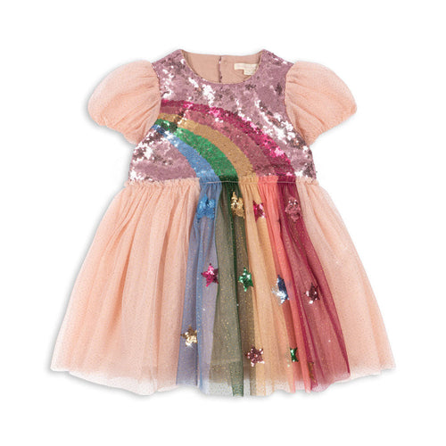 odette rainbow dress - evening sand