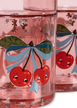 Load image into Gallery viewer, Two glitter cherry bow dinnerware cups by Konges Sløjd with a shiny, decorative cherry and bow design.