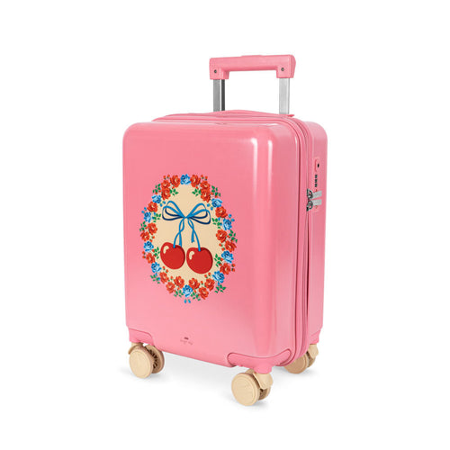 travel suitcase - cherry bow