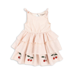 ellie dress gots - peony stripe