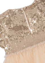 Load image into Gallery viewer, starla puff sleeve dress gold blush