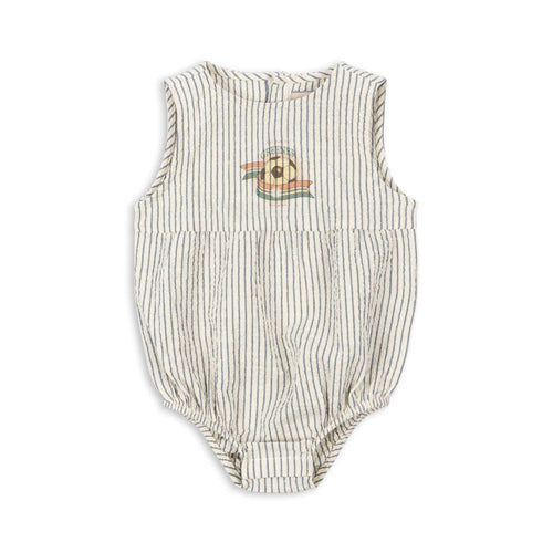 elliot romper gots - stripe bluie