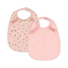 Load image into Gallery viewer, 2 pack dinner bib with frill - cherry sparkle
