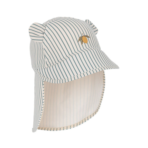 aster bear sun hat grs - tea stripe