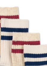 Load image into Gallery viewer, 2 pack rib socks - off white/multi strip