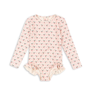 merle ls swimsuit grs - cherry pink motif