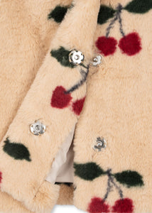 fuzzie coat - ma grande cerise