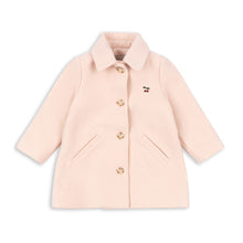 Load image into Gallery viewer, Pink coat with gold buttons on a white background