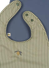 Load image into Gallery viewer, 2 pack bibs - tea stripe/flint stone