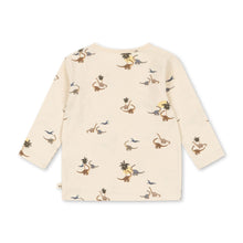 將圖片載入圖庫檢視器 Beige cardigan with monkey print on a white background