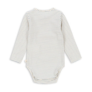 Striped baby bodysuit on a white background