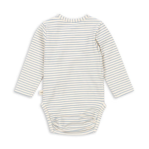 Striped baby bodysuit on a white background