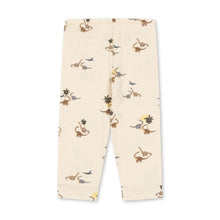 Load image into Gallery viewer, Beige pants with monkey and flower pattern on a white background