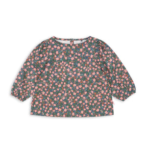 Floral patterned blouse on a white background