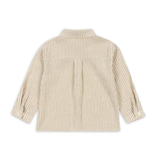 Load image into Gallery viewer, Beige striped shirt on a white background