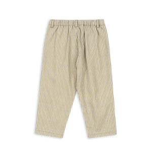 Beige striped pants on a white background