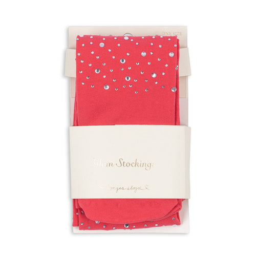 Pink fabric with silver sequins in a white packaging box on a white background