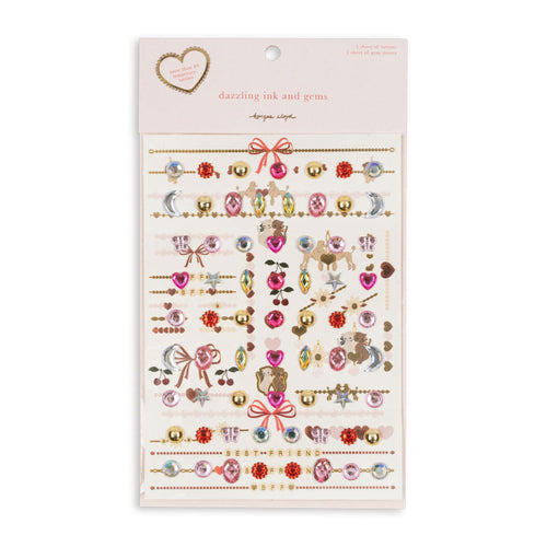 Packaged decorative stickers with various designs on a white background