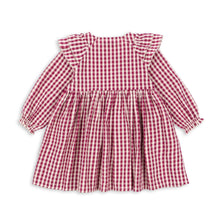 Load image into Gallery viewer, Red and white checkered dress on a white background