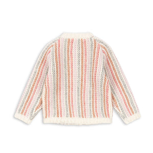 Striped cardigan on a white background