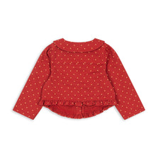 Load image into Gallery viewer, Red polka dot blouse on a white background