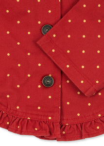 nola shirt jacket - strawberry dot