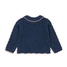 將圖片載入圖庫檢視器 Navy blue textured sweater on a white background