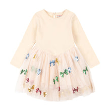 Load image into Gallery viewer, Beige dress with floral embroidery on a white background