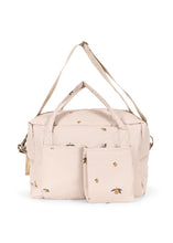 將圖片載入圖庫檢視器 Beige duffel bag with a smaller pouch on a white background