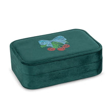 Load image into Gallery viewer, Green jewelry box with a colorful bow design on a white background