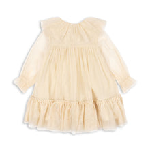 Load image into Gallery viewer, Beige dress with ruffled details on a white background