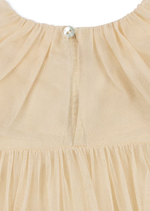 bow dress - parchment